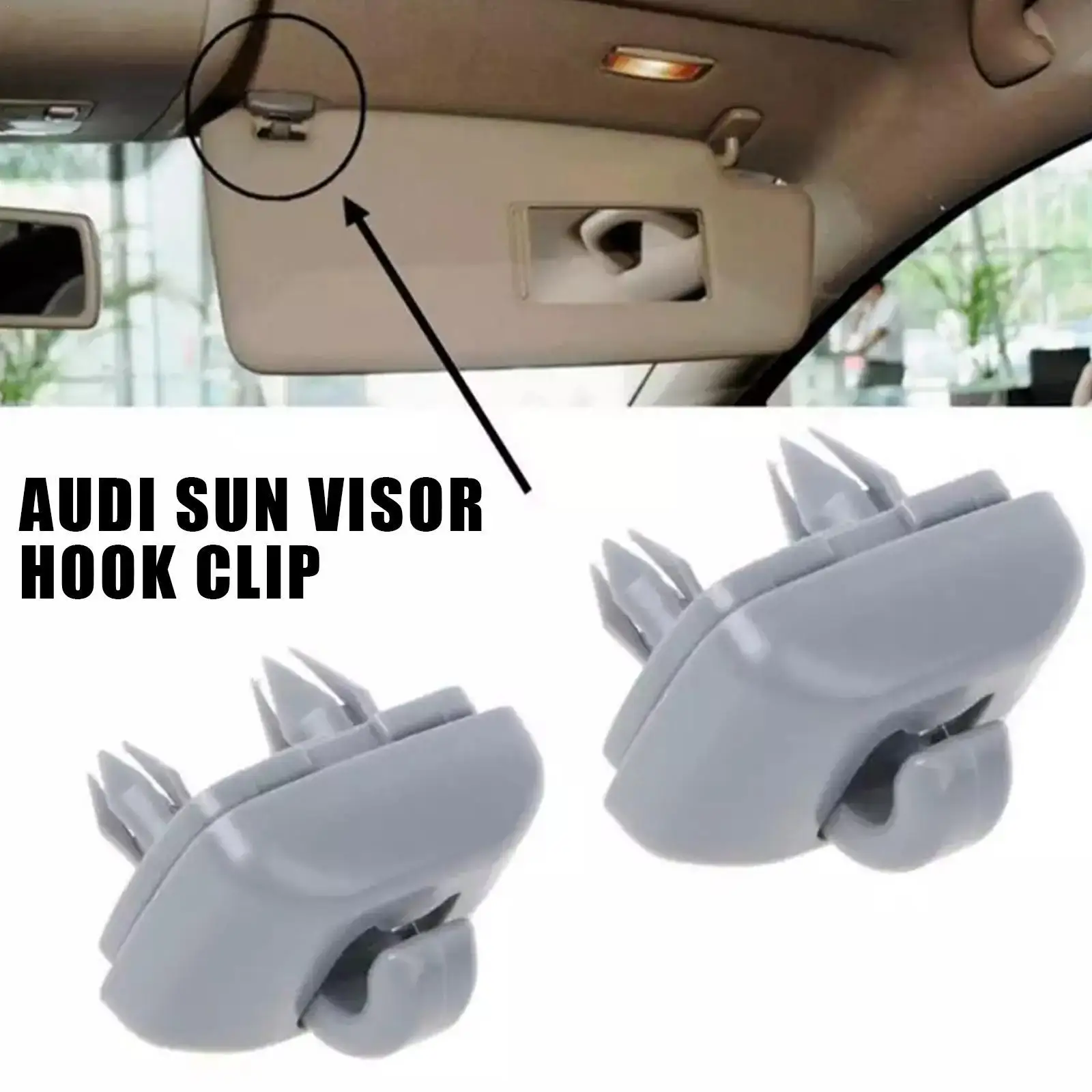 

Пластиковый зажим для солнцезащитного козырька, зажим-крючок, замена держателя для Audi A1 A3 A4 A5 Q3 Q5, 2 шт.