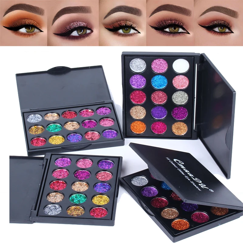

Glitter Eye Shadow Pallete 15 Colors Cosmetic Makeup Diamond Lips Loose Makeup Eyes Pigment Powder Comestic Single Eye Shadow