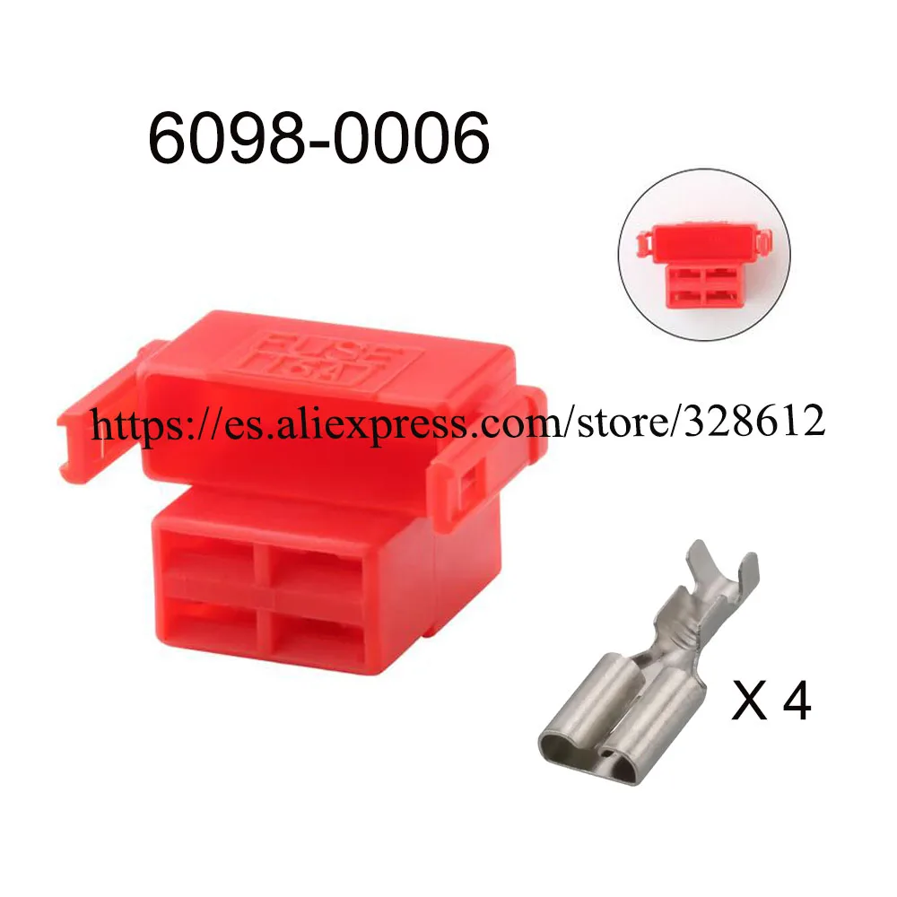 

100 комплект 6098-0006 автомобильный провод, гнездовой кабель, водонепроницаемая оболочка, 4 контакта, розетка, включает терминал