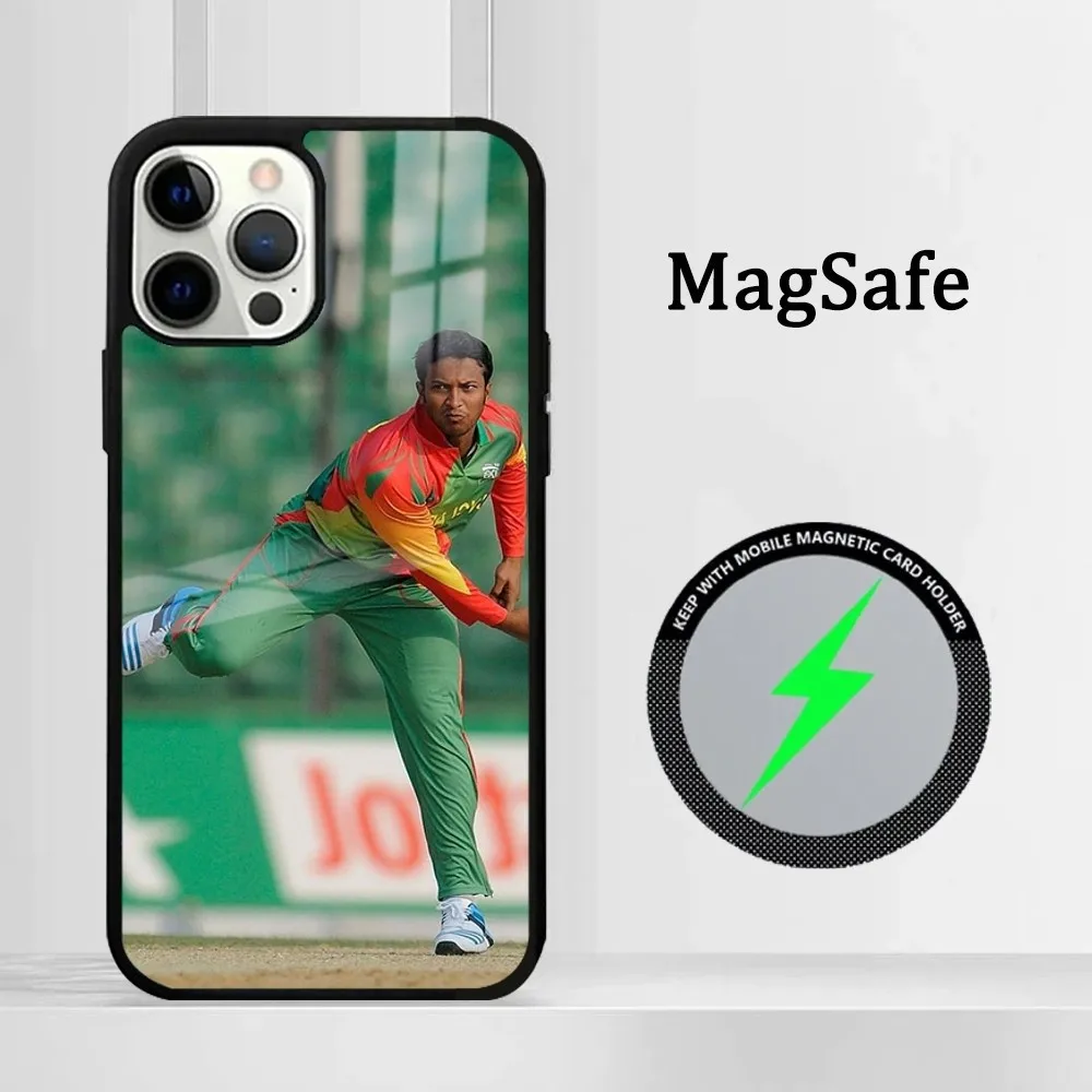 Чехол для телефона Cricketer Shakib Al Hasan iPhone 16 15 14 13 12 11 Pro Max Plus Mini Magsafe Mirror беспроводной
