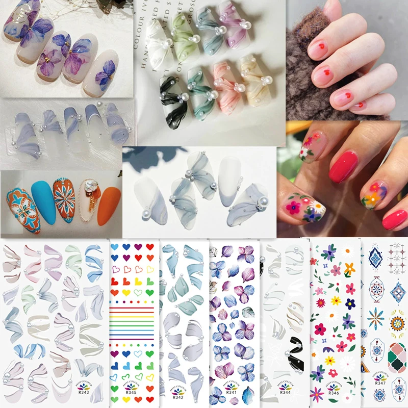 

1 Sheet Fashion Ballet Shoes Ribbon Nail Sticker Moroccan Baby Girl Slider French Decal Nail Art Decoration Manicure R340-351