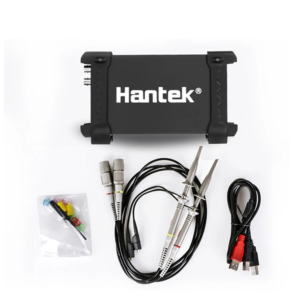 

Цифровой портативный осциллограф Hantek 6022BE, автомобильный USB-осциллограф с полосой пропускания 20 МГц, 2 канала, 48 Мвыб/с