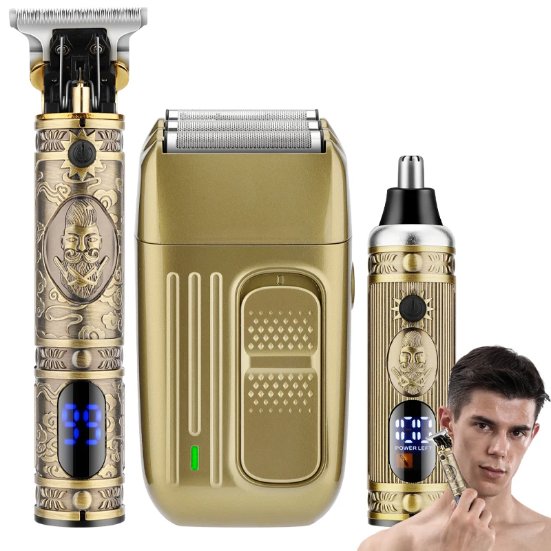 Профессиональные электробритвы RESUXI 963 из фольги Беспроводная Бритва для бороды