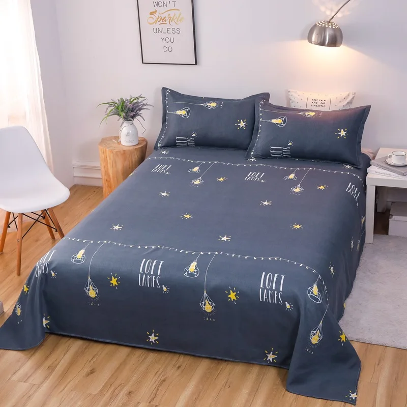 

Bed Sheet Home Textile Modern Polyester Cotton Flat Sheets Bed Linens Single Queen King Size Bedspread