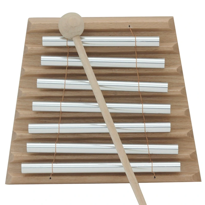 

7-Tone Wooden Chimes With Mallet Percussion Instrument For Prayer Yoga Meditation Musical Chime Toy For Children