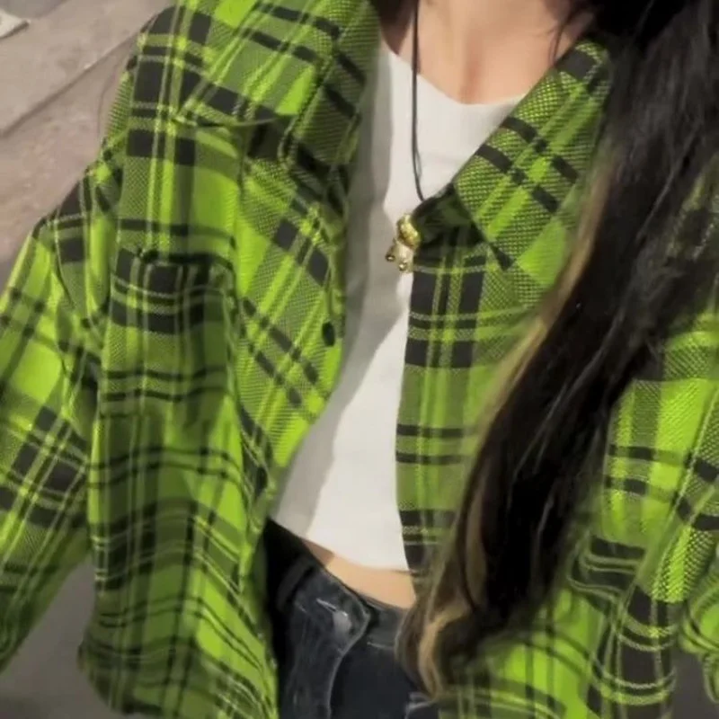 

XEJ Plaid Shirt Oversize Shirts Fashion Women Blouses 2023 Casual Youth Woman Clothes Harajuku Tunic Women's Clothing Spring