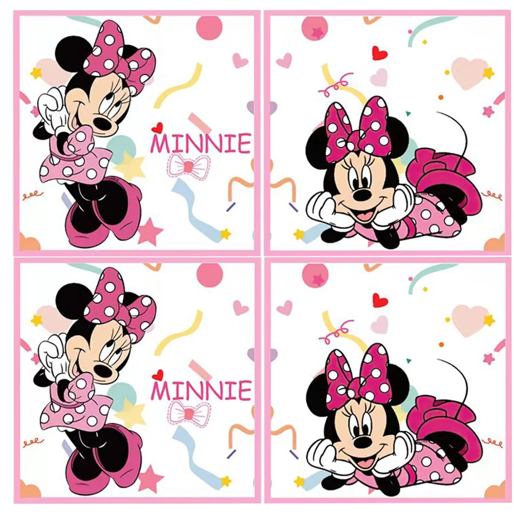 

Minnie Mouse Party Decor Print Napkins Cup Plate Pink Minnie Baby Party Cocktail Napkin Dinner Napkin for Boy Girl Gender Reveal
