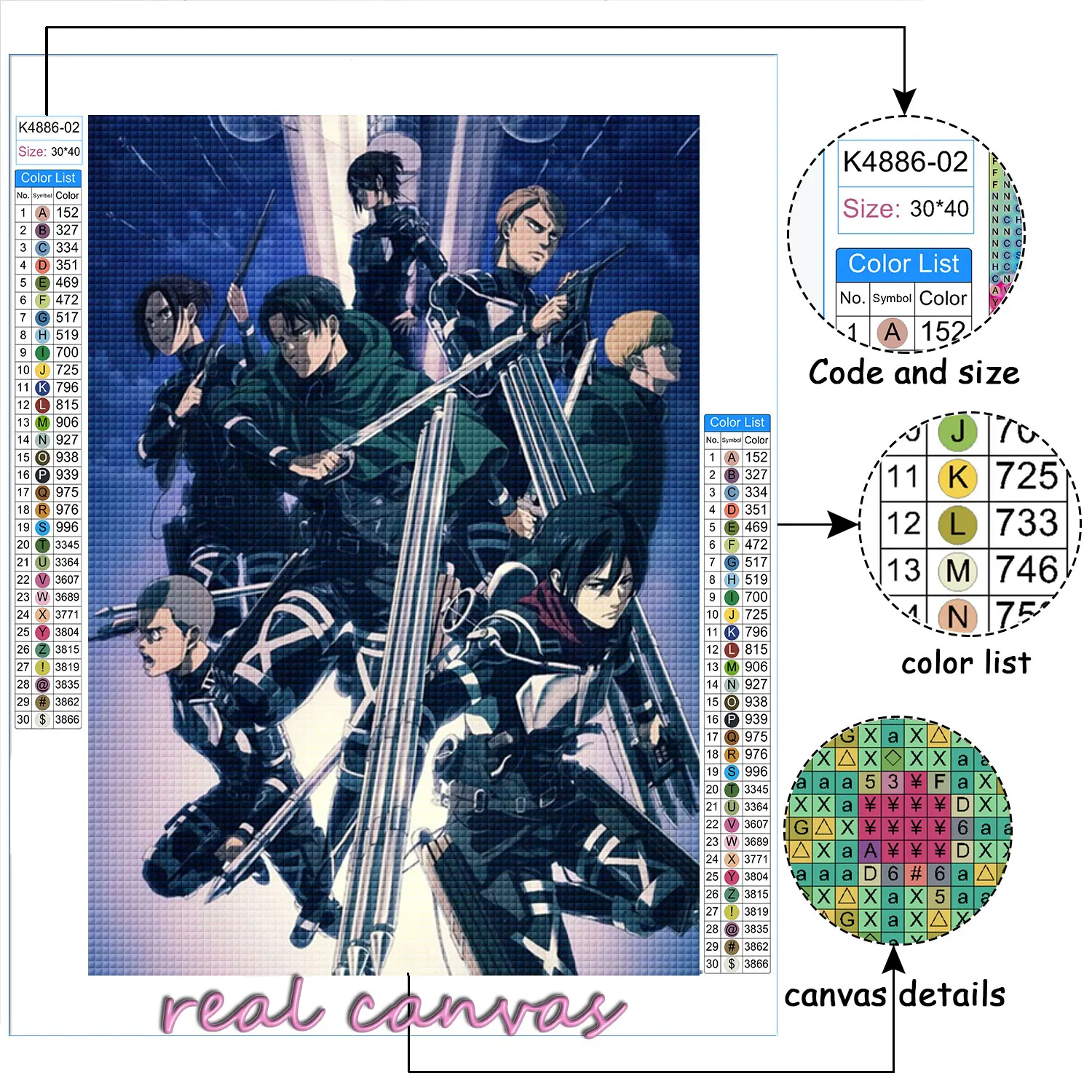 Японское аниме атака на Титанов алмазная живопись 5D сделай сам Алмазная мозаика