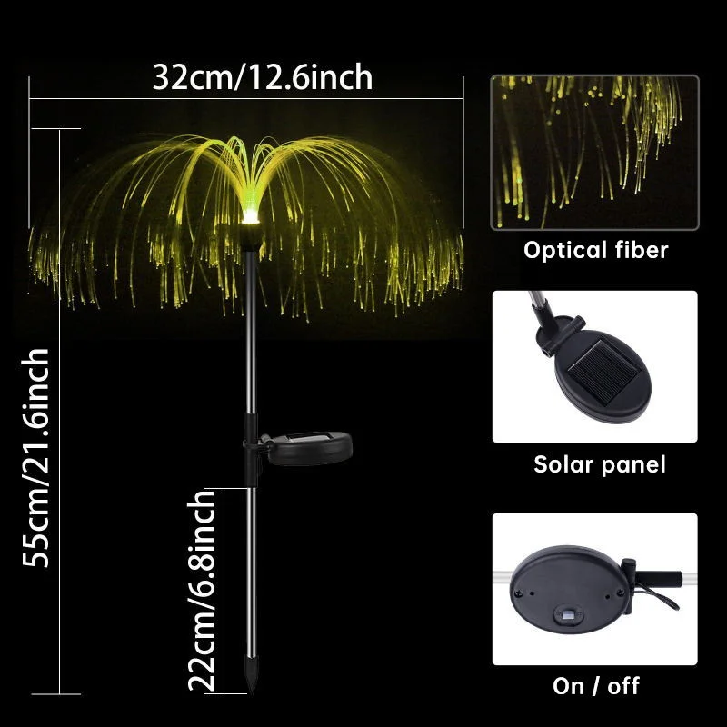 6/5/4/3/2/1Pcs LED Solar Jellyfish Light 7 Colors Changing Garden Light Outdoor Waterproof Lawn Light for Yard/Landscape/Pathway images - 6