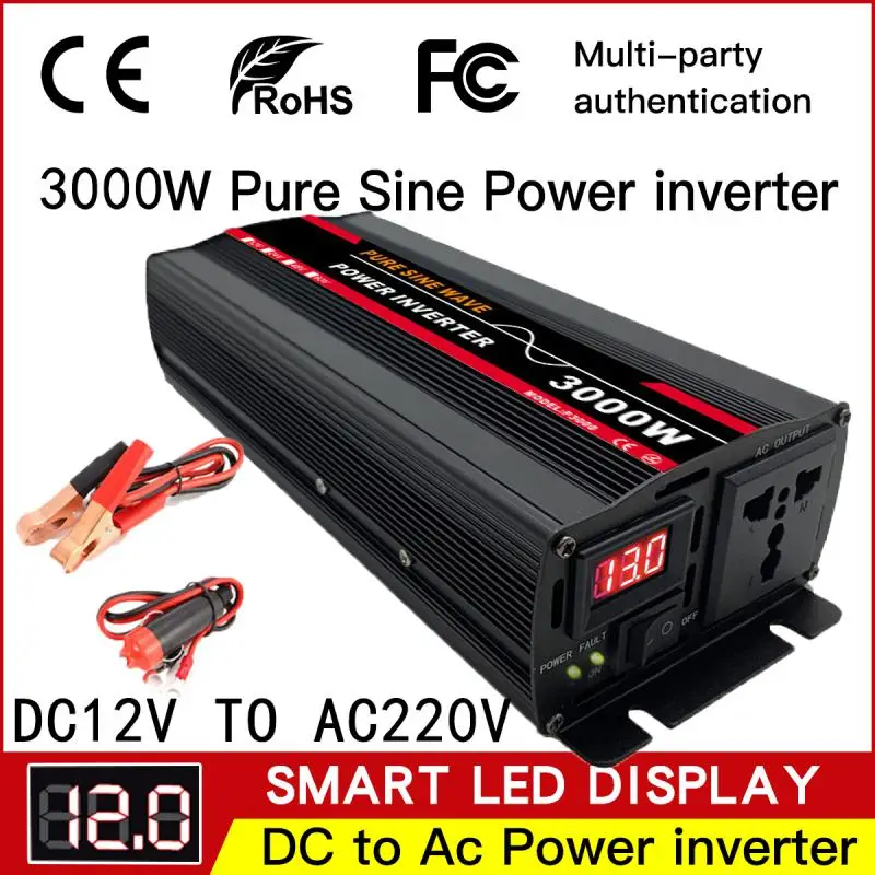 

Синус инвертор 12 В 220 В, ый синус, 12 В 220 В, чистый синусоидальный инвертор, 12 В 220 в 3000 Вт, преобразователь напряжения постоянного тока в переме...