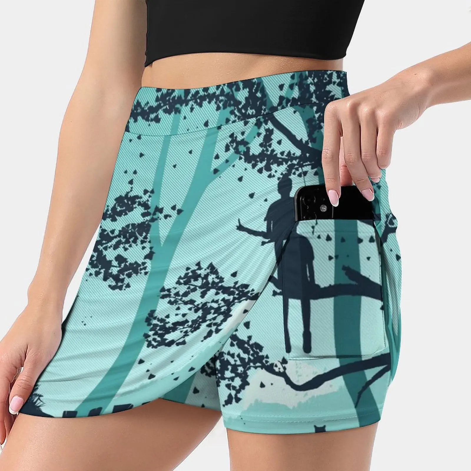 

Don'T Look Back In Anger Skirts Woman Fashion 2022 Pant Skirt Mini Skirts Office Short Skirt Forest Sunset Blue Nature Birds