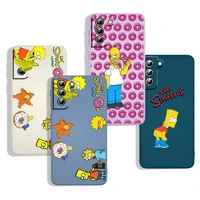 the simpsons anime for samsung s22 s21 s20 fe s10 note 20 10 ultra lite plus liquid rope with lanyard phone case capa