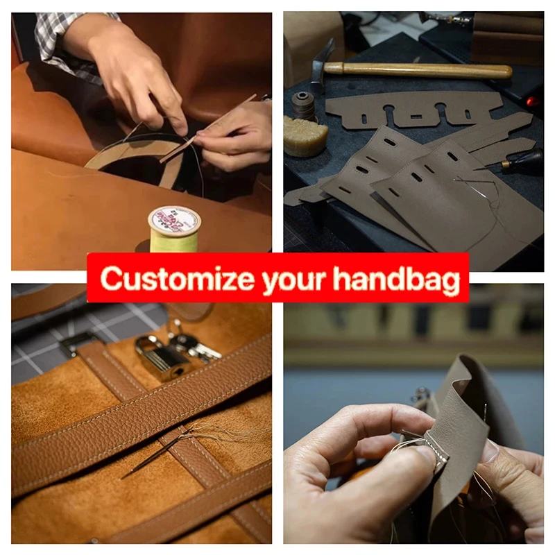 

2023 Custom Small Leather Accessory Top Leather Women's Bag Hand Sewn Classic Handbag Cowhide Tote Cross Body Bag