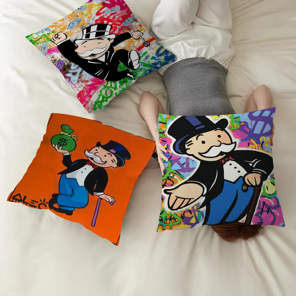 Мультфильм Dollar Aalec MonopolyS офисная подушка наволочка автомобильная 45X45 см