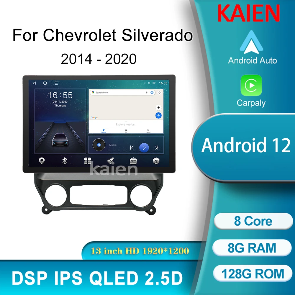 

Автомагнитола KAIEN для Chevrolet Silverado 3 GMTK2 2013-2018, Android, GPS-навигация, автомобильное радио, DVD, мультимедийный видеоплеер, стерео, Carplay