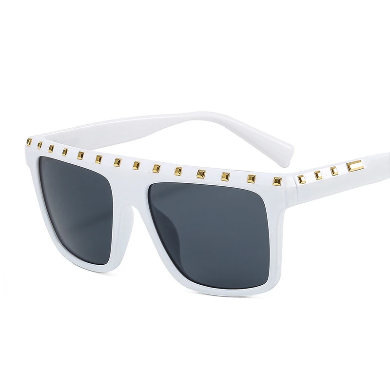 

Vazrobe Steampunk Sunglasses Male Women Punk Spiked Glasses White Vintage Hip Hop Eyewear