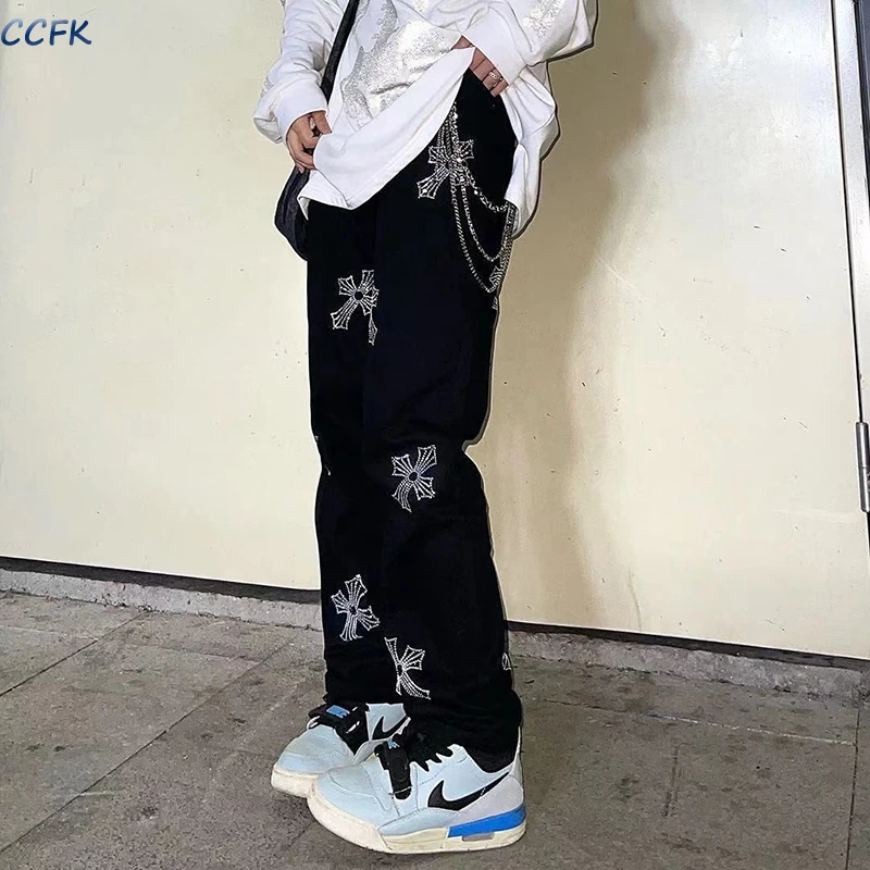 Брюки женские и мужские прямые в стиле хип-хоп |