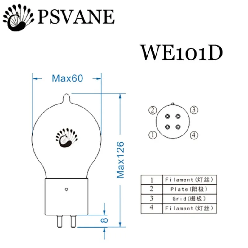 WE101D WE101D-L PSVANE вакуумная трубка полная репродукция 1940s Западная Электроника 101D