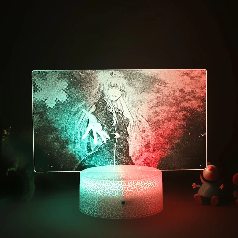 

Darling In The Franxx Zero Two 3d Led Lamp For Bedroom Manga Night Lights Anime Figure Avatar Room Decor Decoration Cute Gift