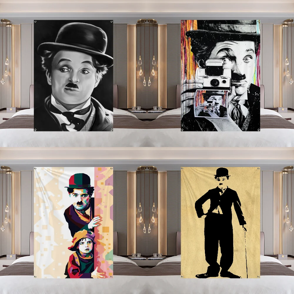 C-Chaplins Actor Charlie Flag Large Size Shop Art Promotion Advertising Booth Hanging Banners