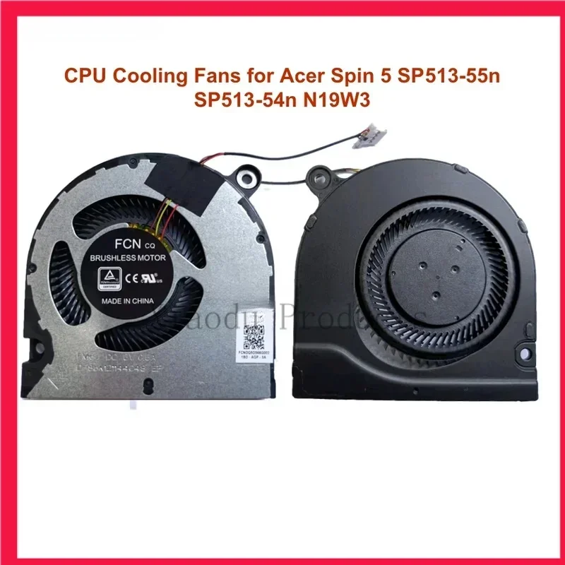 Вентиляторы охлаждения процессора ноутбука для Acer Spin 5 SP513-55n SP513-54n n19w3