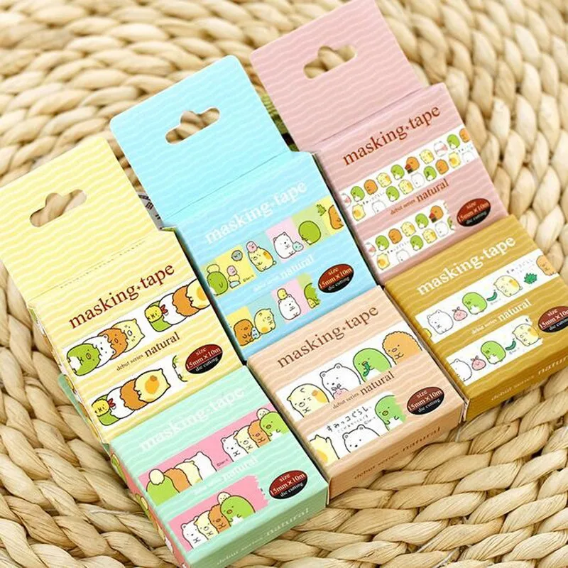 

1pcs/lot 10M Japan Cartoon Fresh Friends series paper Masking Tape zakka DIY adhesive tape tools Stationery