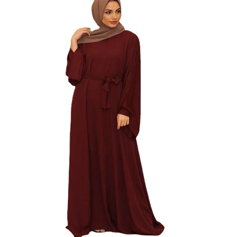 Muslim Dress Women Long Abaya Dubai Middle East Jalabiya Solid Color Robe Turkish Store Islamic Clothing Abayas for Women
