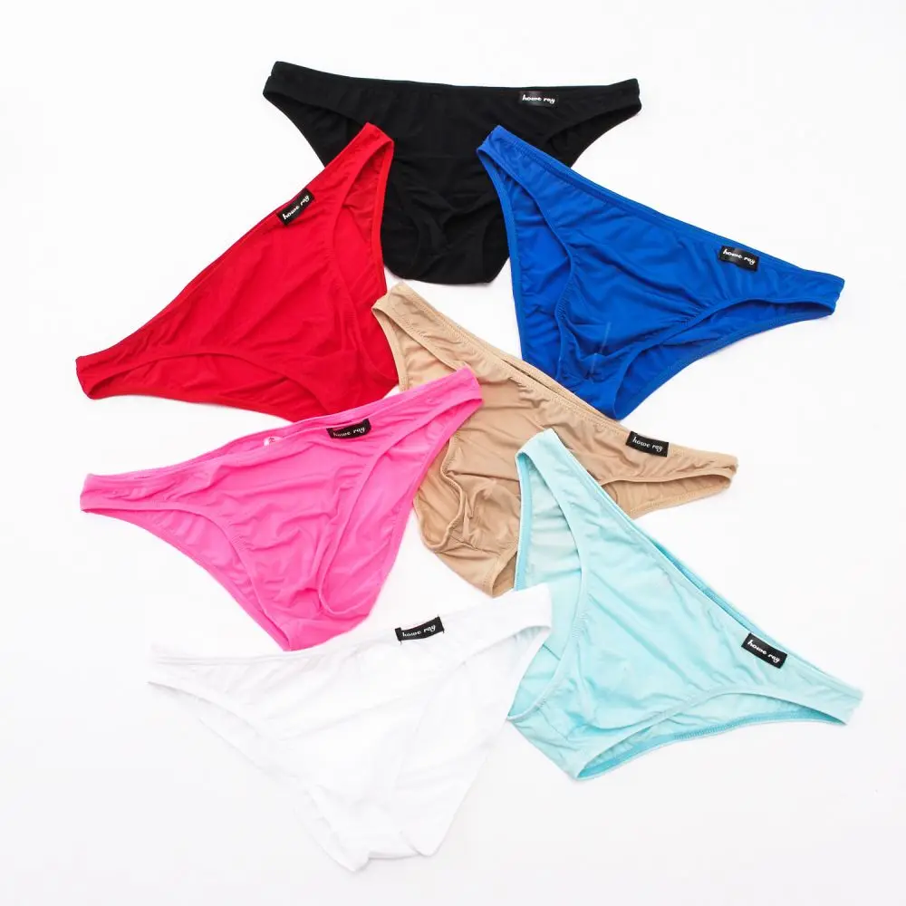 

Mens Briefs Men Ice Silk Underwear Panties Men'S Breathable Solid Sexy Comfortable Shorts Soft Mini Underpants
