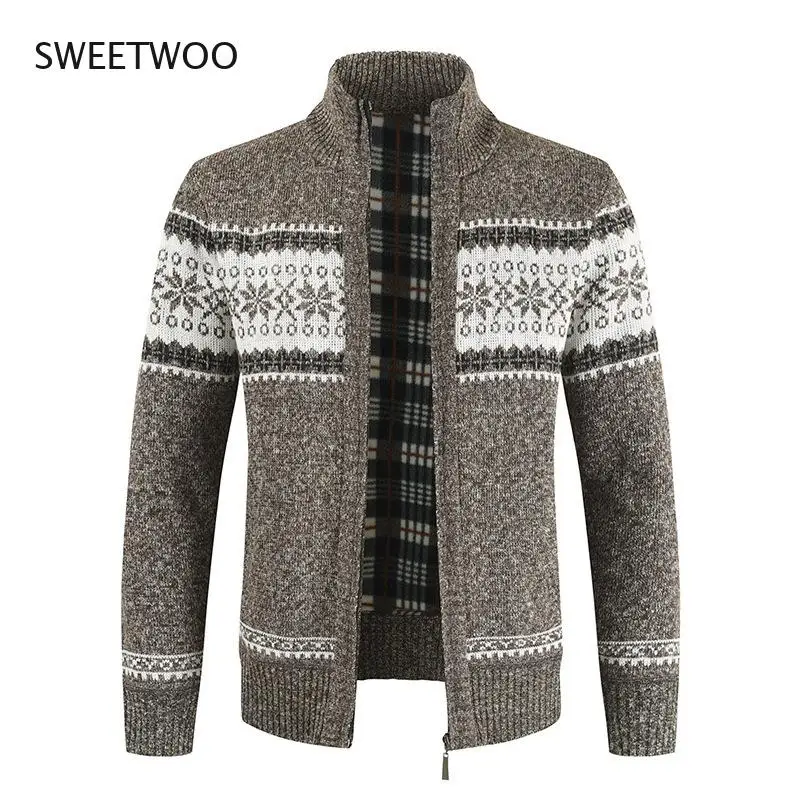 

Мужской флисовый кардиган на молнии, с воротником-стойкой