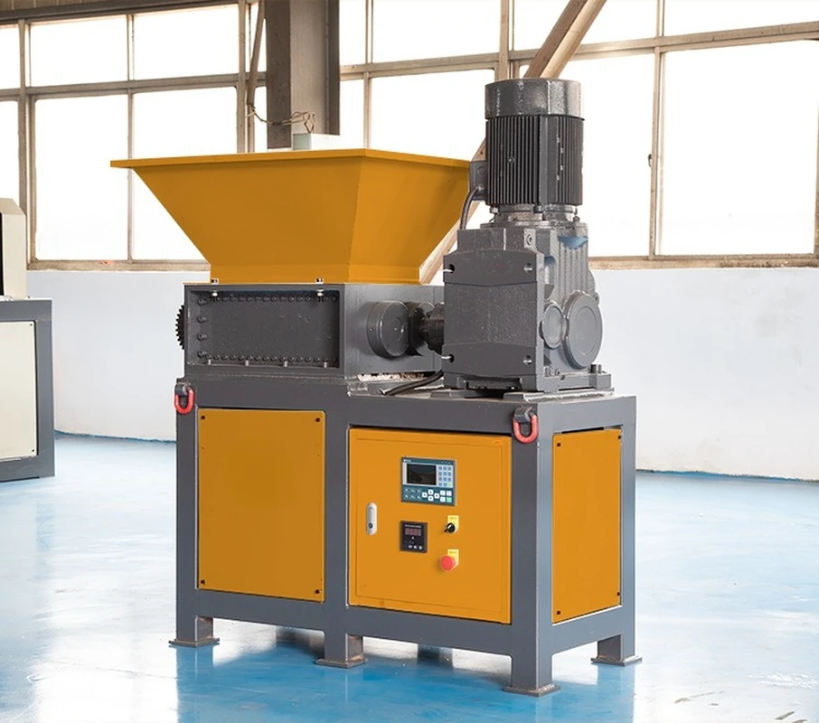 

Hot selling double shaft Mini metal shredder small metal plastic shredding machine with PLC