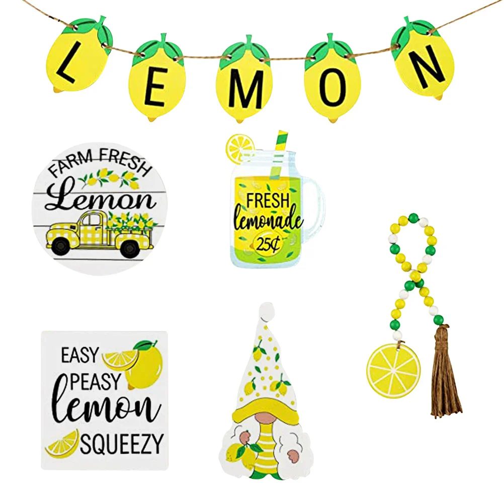 

Decor Tray Tiered Summer Lemon Watermelon Kitchen Adornment Mantle Kit Christmas Elements Party Sign Signs Table Farmhouse