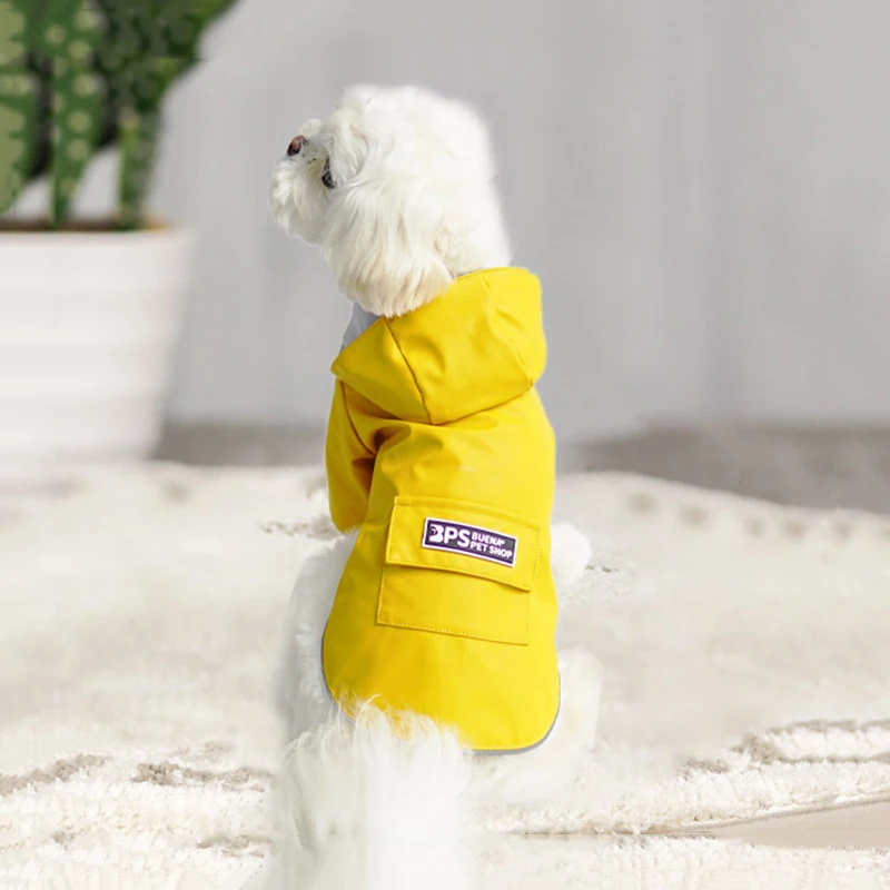 

Плащ-дождевик с капюшоном для собак, модная универсальная одежда-пончо для собак с двумя ногами, толстовка, водонепроницаемая куртка, пальто, одежда для щенков