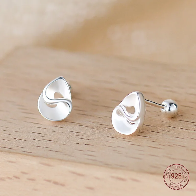 

Серьги-гвоздики женские с винтом геометрической формы, из серебра 925 пробы