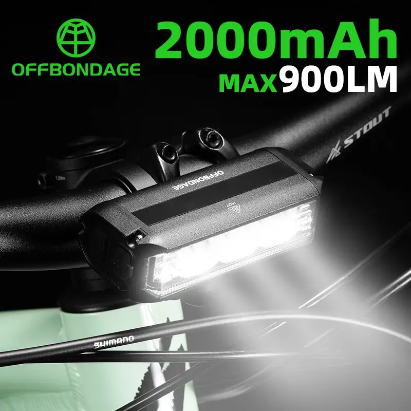 Light Front 900lumen Bike Light 2000mah Waterproof Flashlight Usb Charging Mtb Road Cycling Lamp