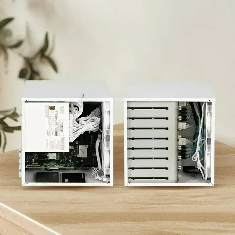 Фото 8-полосный NAS-шасси Sagittarius с щитом, блок питания ATX, PCIe полной высоты MATX, хранилище Qunhui AIO, UNRAID D162 №4