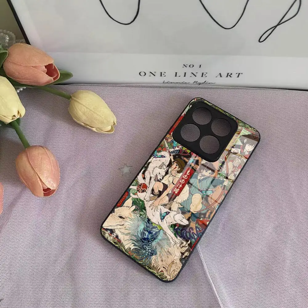 Фото Чехол для телефона Anime Princesse M-MononokeS для Xiaomi Poco F3 4 5 6 X3 NFC X4 GT X5 6 M3 4 5 5s 6 Pro 4G 5G Стеклянные чехлы №5
