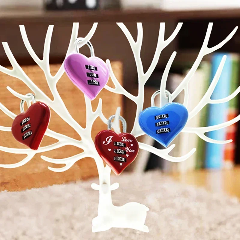 Модный Мини-замок с 3-значным кодом комбинированный замок в форме сердца Дорожный