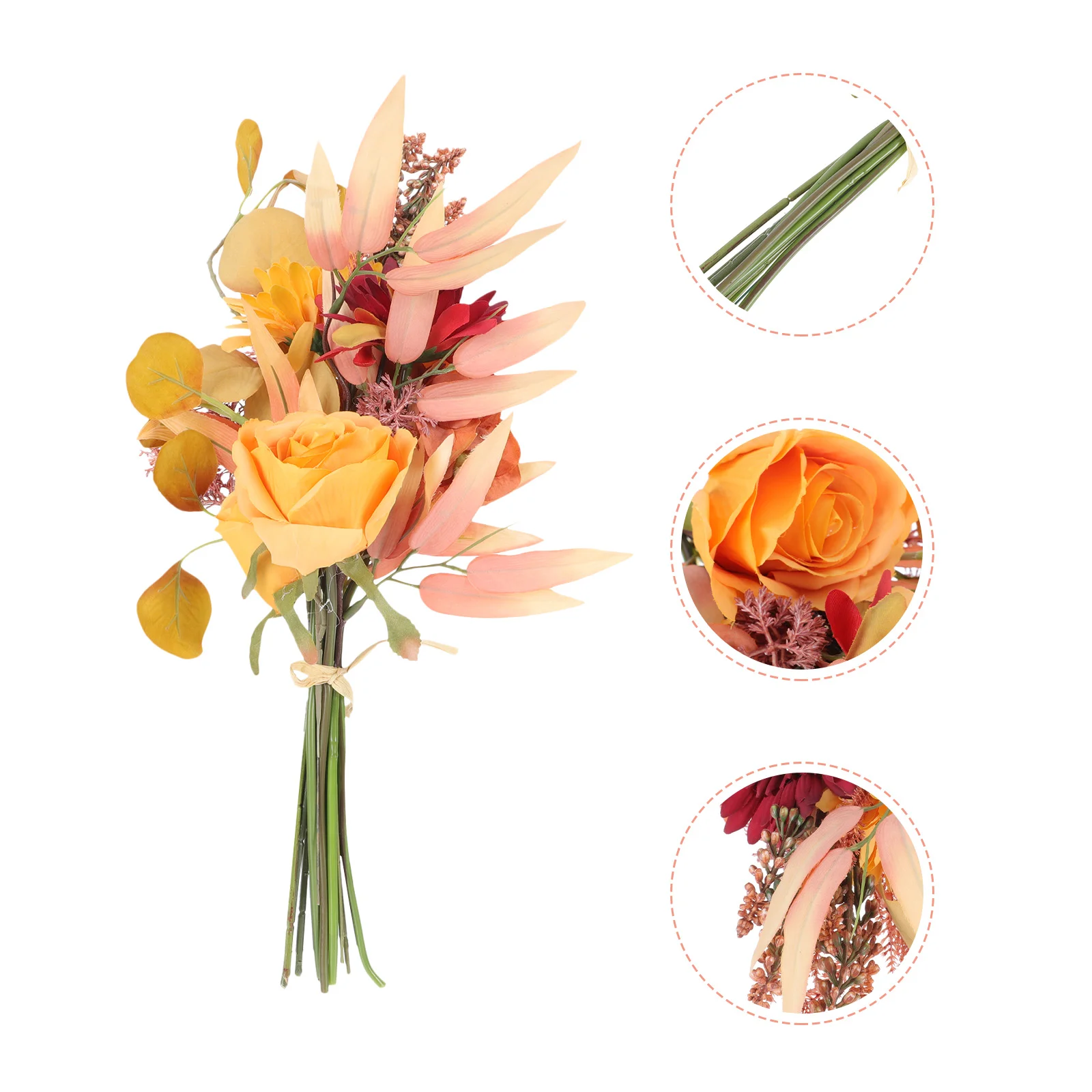 

Artificial Autumn Flower Bouquet Flowers Fall Fake Thanksgiving Harvest Bouquets Weddingdecoration Small Floral Arrangement Rose