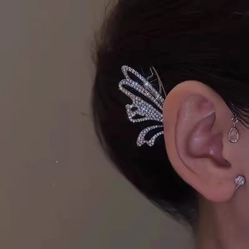 

Женские длинные серьги-кисточки, серьги-бабочки без отверстий для ушей, цельный зажим для ушей, трехмерная клипса для ушей, ювелирное издели...