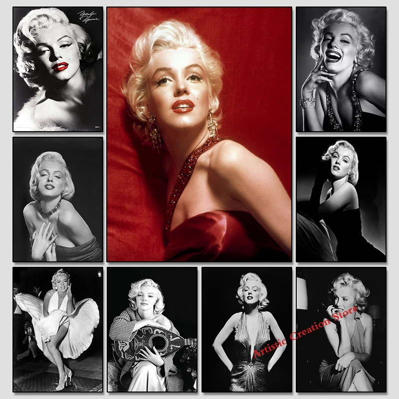

Marilyn Monroe Poster Movie Star Sexy Women Art Canvas Painting and Print Wall Pictures for Living Room Art Aesthetic Room Decor