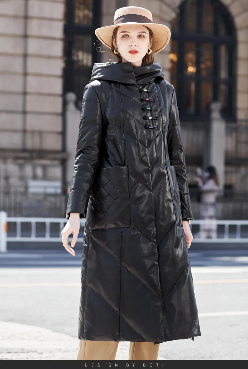 

Genuine Leather Goose Down Coat for Women in 2023 Winter Plant Kneaded Sheepskin