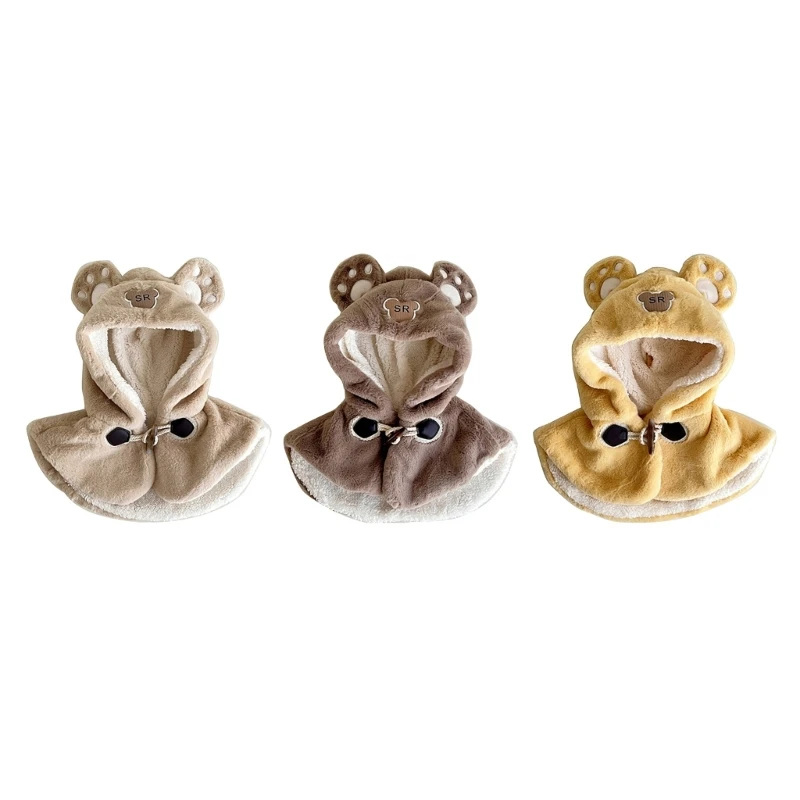 

Зимний теплый детский шарф, шапка, плюшевая детская защита для ушей, капюшон, шапка, шаль