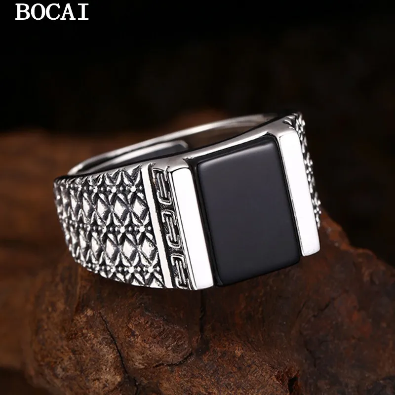 Открытое кольцо из чистого серебра S925 модное ретро-модное индивидуальное