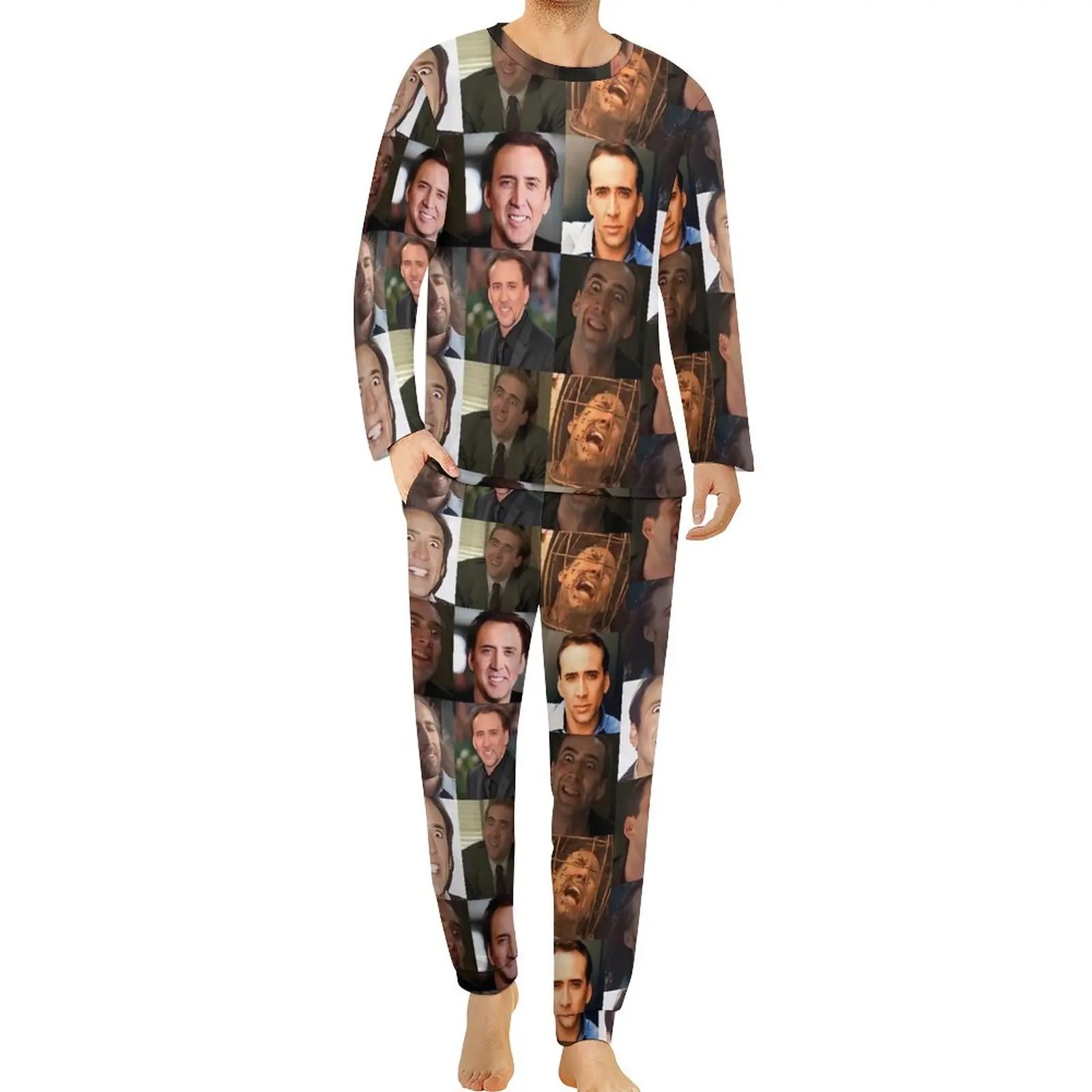 

2 шт., мужские пижамы с длинным рукавом, размеры до 5XL