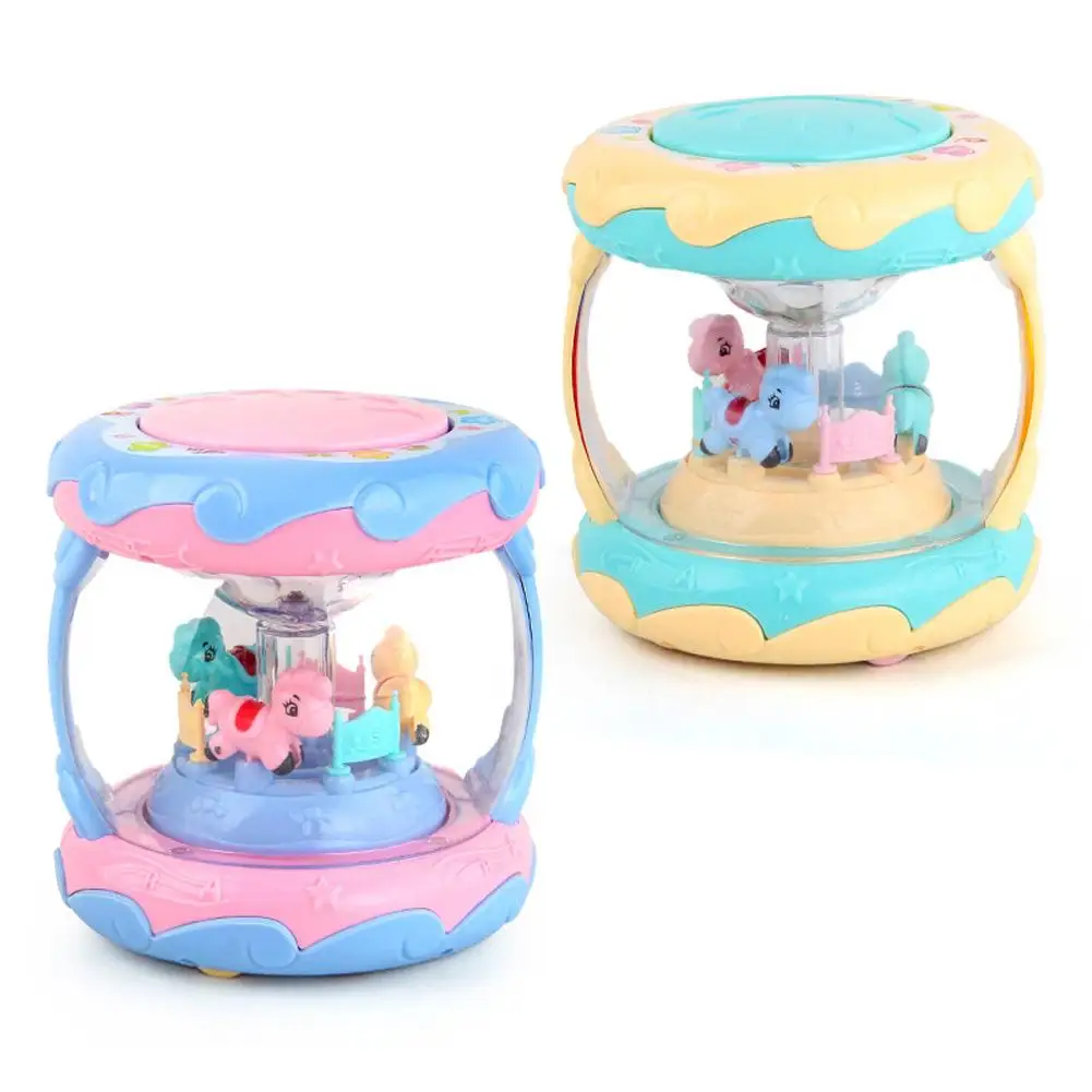 

Baby Hand Drum With Music Starlight Projection Multi-functional Merry-go-round Musical Toys For Birthday Gifts