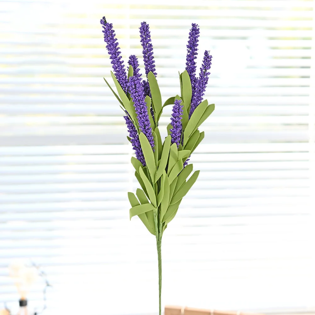 

2 Pcs Artificial Lavender Fake Flowers DIY Touch Party Props Floral Stems Foam Festival Accessory Bride Faux Home Decor