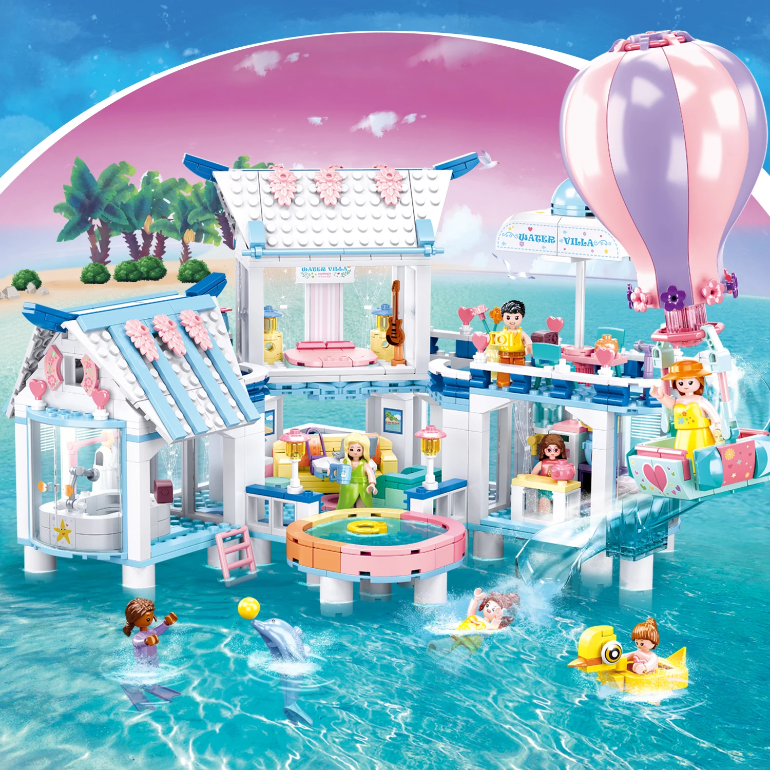 938 шт. Детский конструктор Вилла с видом на море