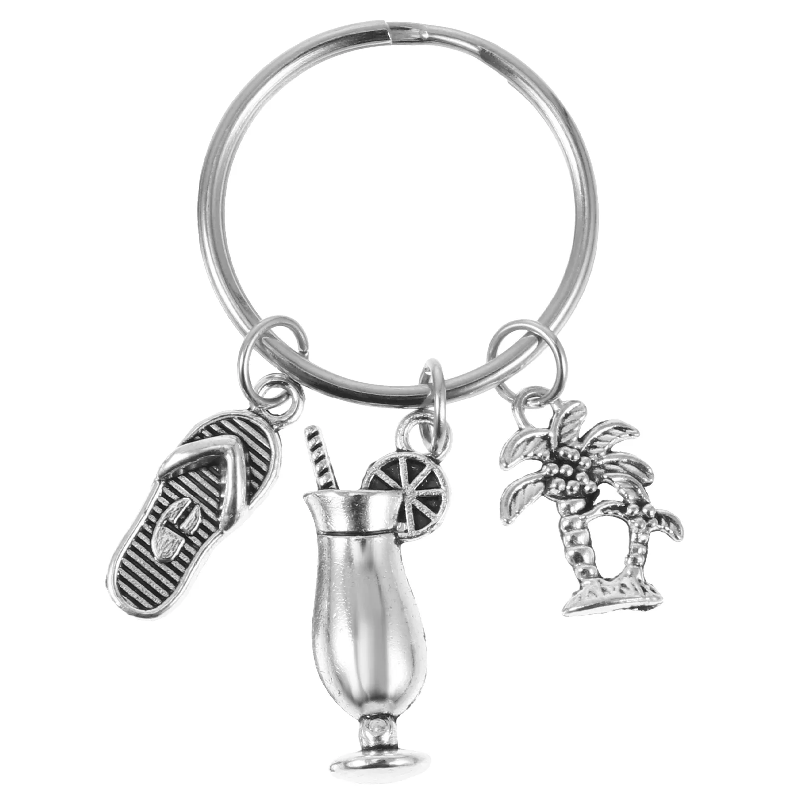 

1pc Keychain Alloy Cocktail Flip-Flops Tree Pendant Car Key Chain Key Ornament