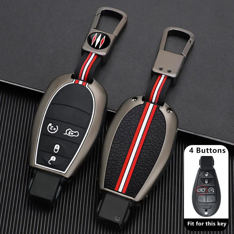 

Чехол для автомобильного ключа из цинкового сплава для Dodge Dart Magnum Durango Caravan Journey Challenger, зарядное устройство для Jeep Cherokee, чехол с дистанционным управлением