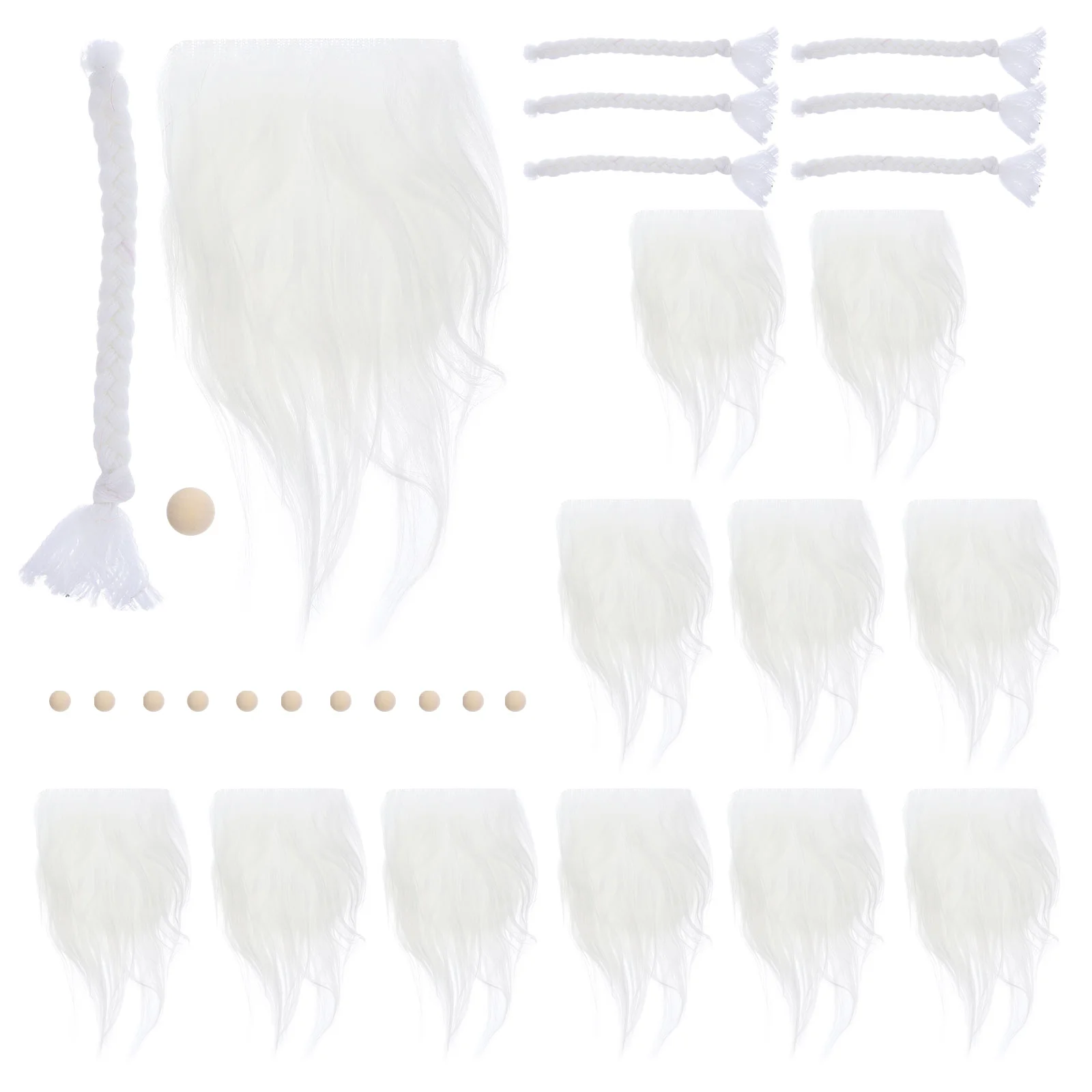 

Set Artificial Beards Model Mini Fluffy Gnome Material Pre-cut Christmas Decors